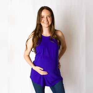 Pinkblush Maternity Friendly Blue Tank Top NWT Round Neck